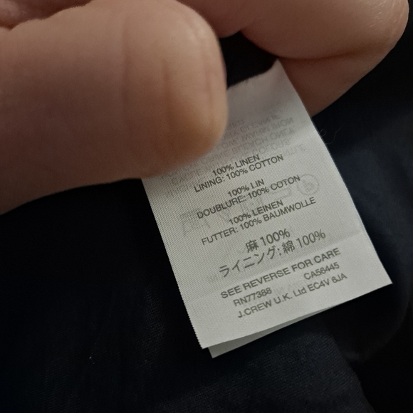 J.Crew Navy Ruffle 100% Linen Skirt 12P - Picture 5 of 6